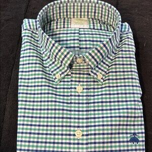 Brooks Brothers Blue & Green Checked Button-Down Shirt *Slim fit*